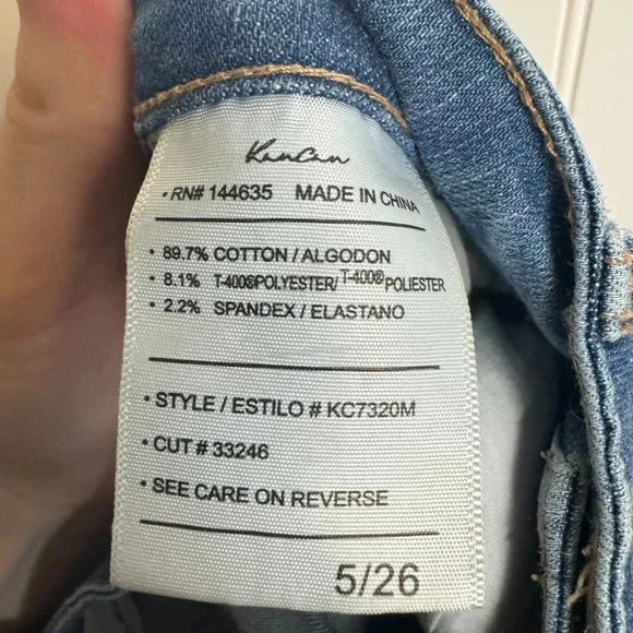 KanCan Fringe Hem Medium Wash Cropped Jeans - Picture 7 of 7